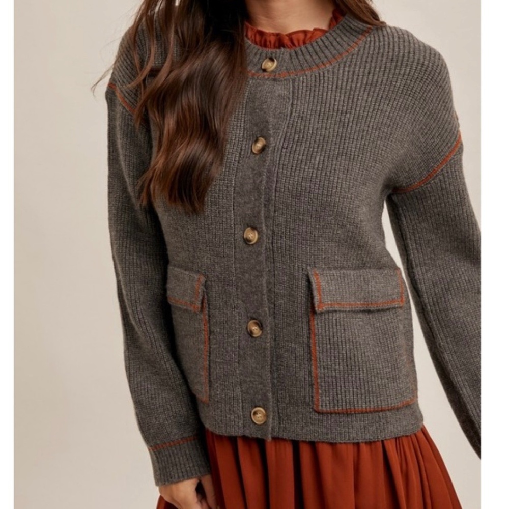 NWT Hem & Thread Button Down Cardigan with Pockets